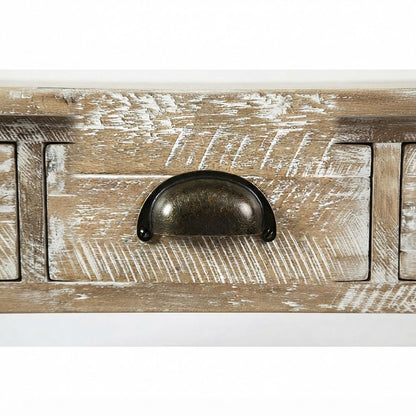Farmhouse Distressed Acacia Wood Console Sofa Table, 3 Drawers, Washed Grey
