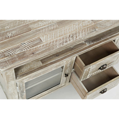 54" Rustic Farmhouse Solid Wood Distressed Media Console TV Stand