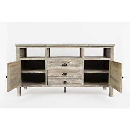 60" Rustic Farmhouse Solid Wood Distressed Media Console TV Stand