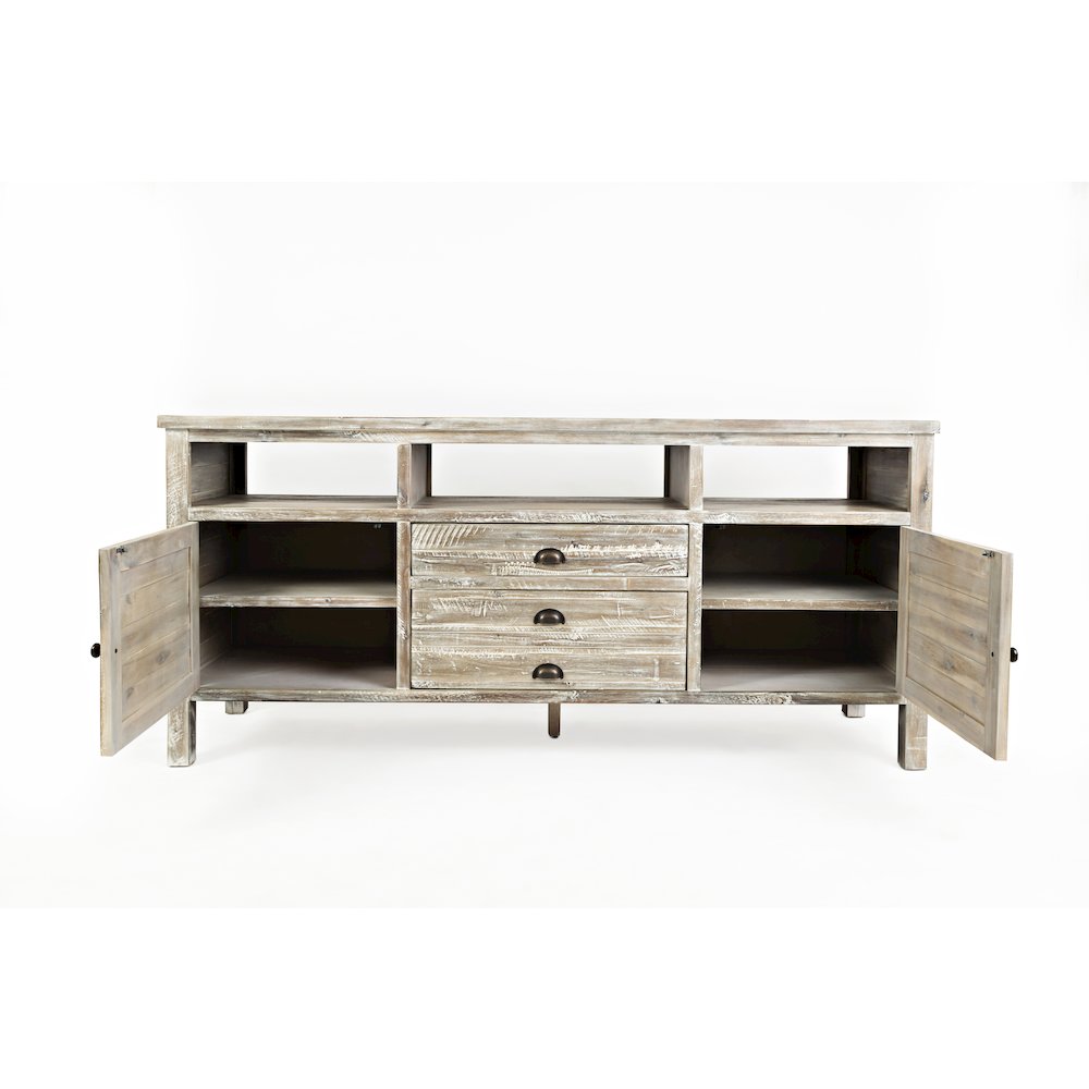 Artisan's Craft Rustic Farmhouse Distressed Acacia Media Console 70"