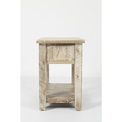 Artisan's Craft Rustic Farmhouse Distressed Solid Wood Chairside Table