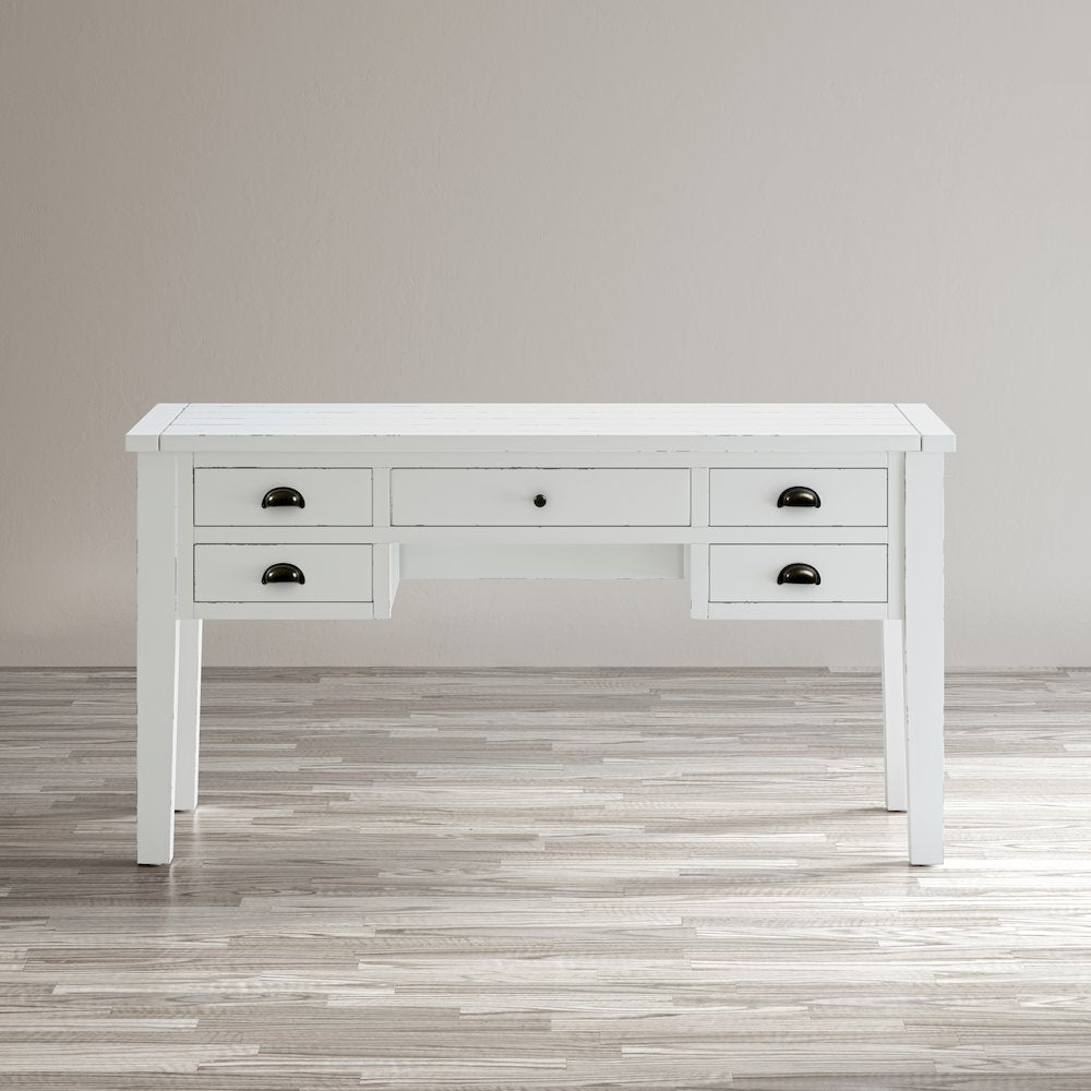 Artisan's Craft Rustic Farmhouse Distressed Solid Wood 5-Drawer Desk