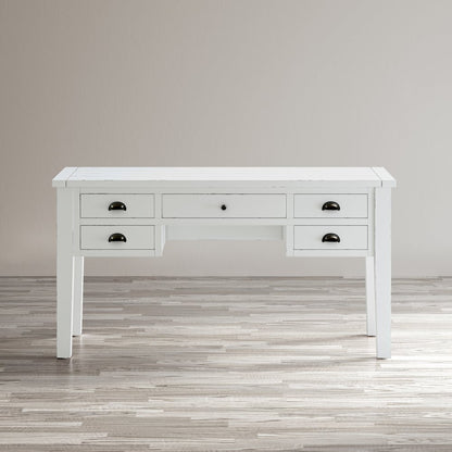 Artisan's Craft Rustic Farmhouse Distressed Solid Wood 5-Drawer Desk