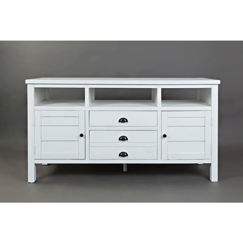 60" Rustic Farmhouse Solid Wood Distressed Media Console TV Stand