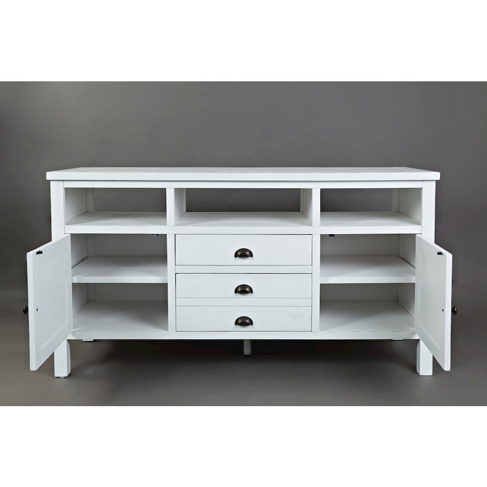 60" Rustic Farmhouse Solid Wood Distressed Media Console TV Stand