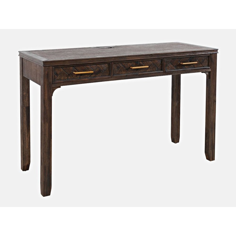 Gramercy Mid-Century Modern Chevron Three Drawer USB Charging Desk