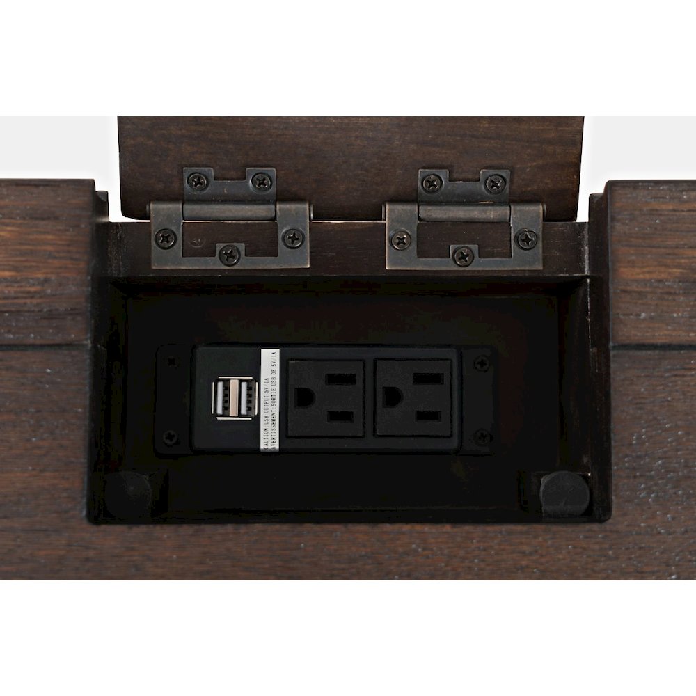 Gramercy Mid-Century Modern Chevron Three Drawer USB Charging Desk