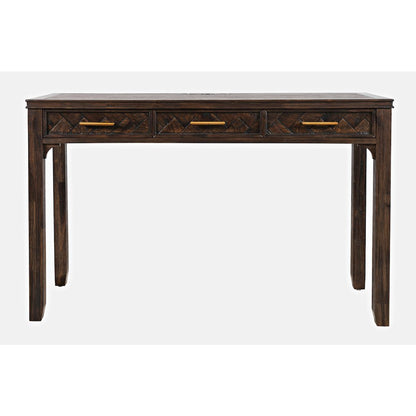 Gramercy Mid-Century Modern Chevron Three Drawer USB Charging Desk