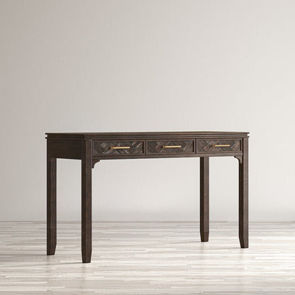 Gramercy Mid-Century Modern Chevron Three Drawer USB Charging Desk