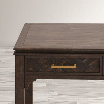 Gramercy Mid-Century Modern Chevron Three Drawer USB Charging Desk