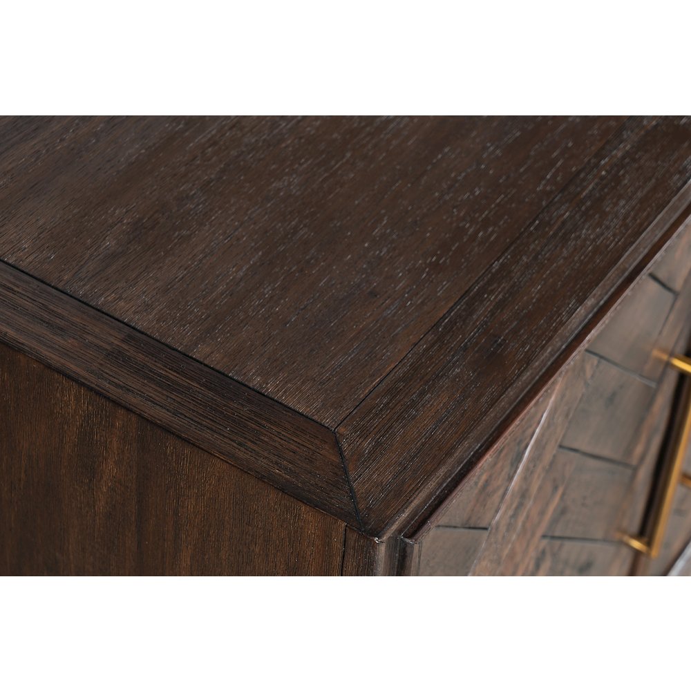 Gramercy Mid-Century Modern Chevron Four Door 79" Accent Cabinet
