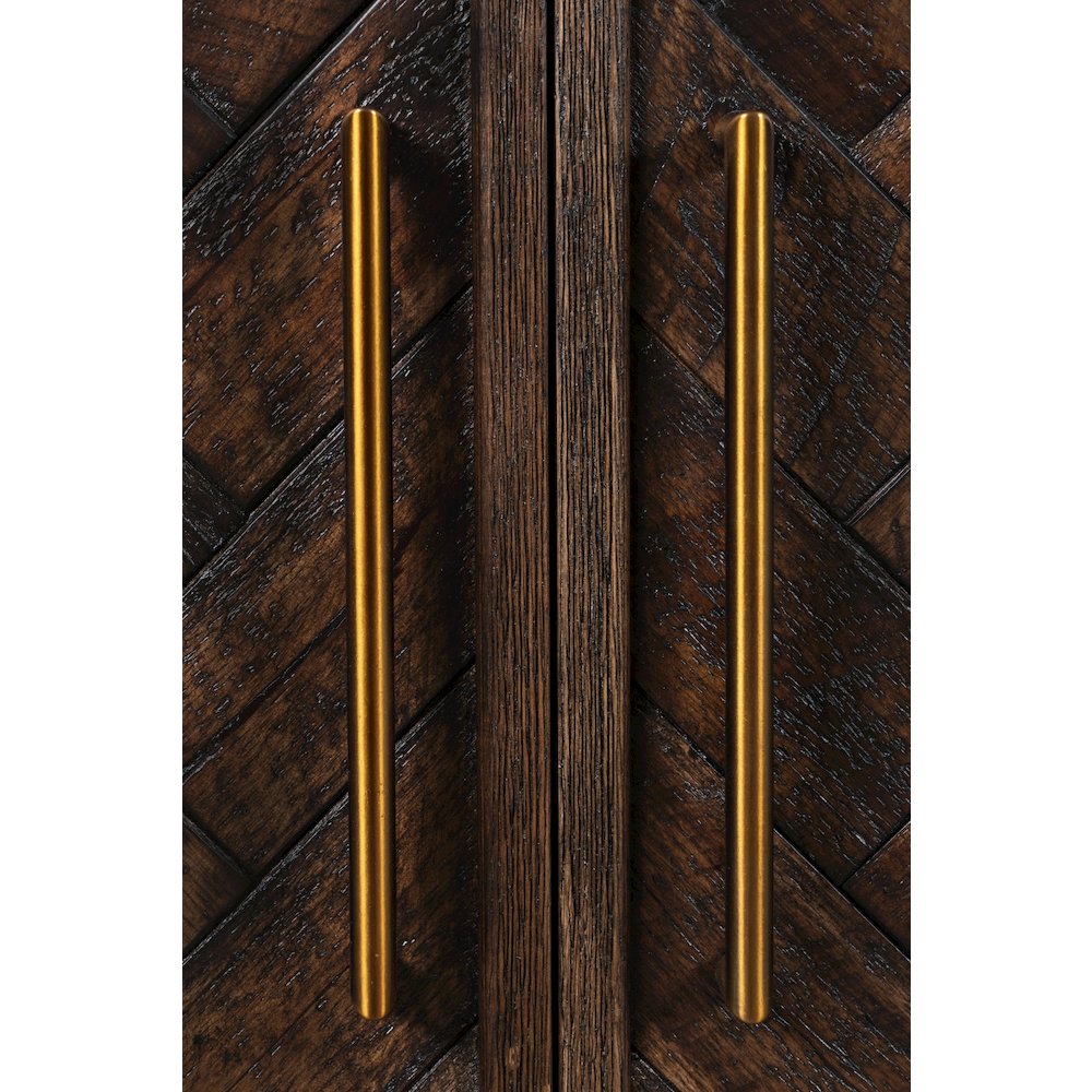 Gramercy Mid-Century Modern Chevron Four Door 79" Accent Cabinet