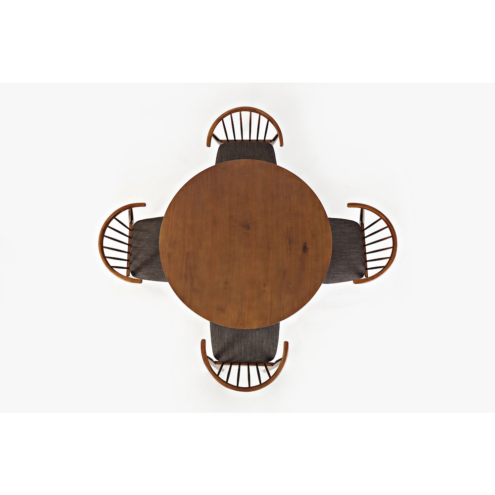 Copenhagen 44" Round Mid-Century Modern Five-Piece Dining Set