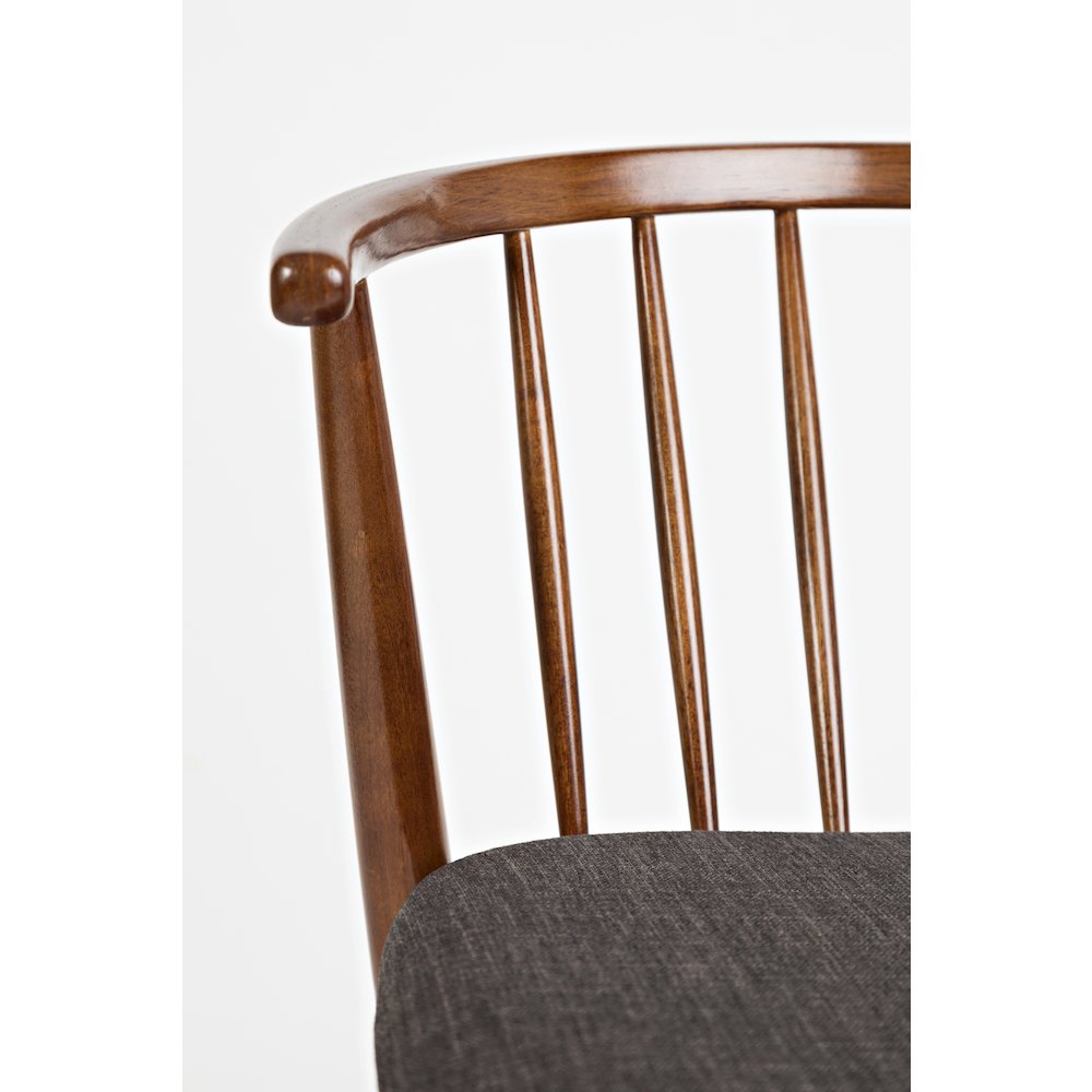 Denmark Upholstered Mid-Century Modern Curved Back Side Chair (Set of 2)