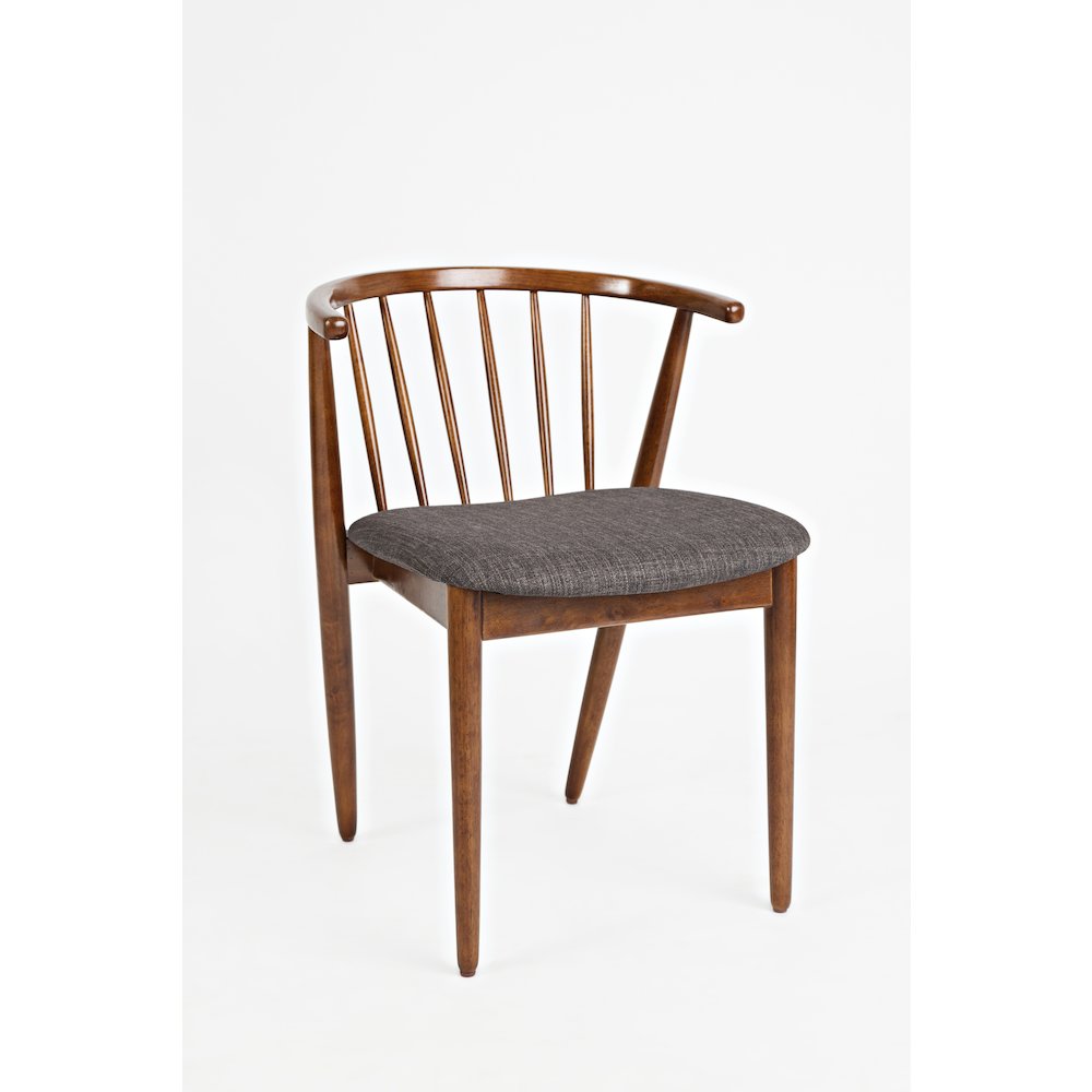 Denmark Upholstered Mid-Century Modern Curved Back Side Chair (Set of 2)