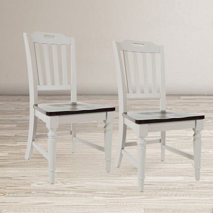 Orchard Park Farmhouse Solid Rubberwood Slatback Chair (Set of 2)