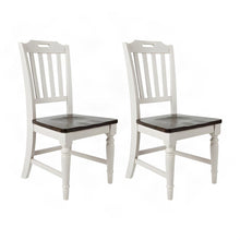 Farmhouse Solid Rubberwood Slatback Kitchen Dining Chairs, Set of 2, Grey