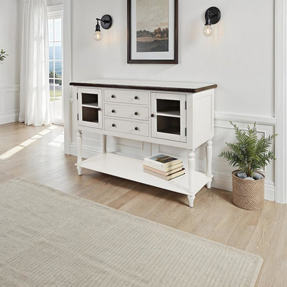 Orchard Park Farmhouse Solid Rubberwood Storage Cabinet Server