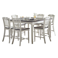 Solid Rubberwood 60" Seven-Piece Farmhouse Counter Height Dining Set