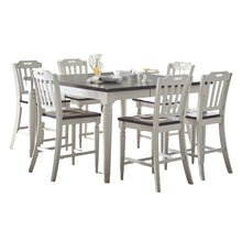 Solid Rubberwood 60" Seven-Piece Farmhouse Counter Height Dining Set