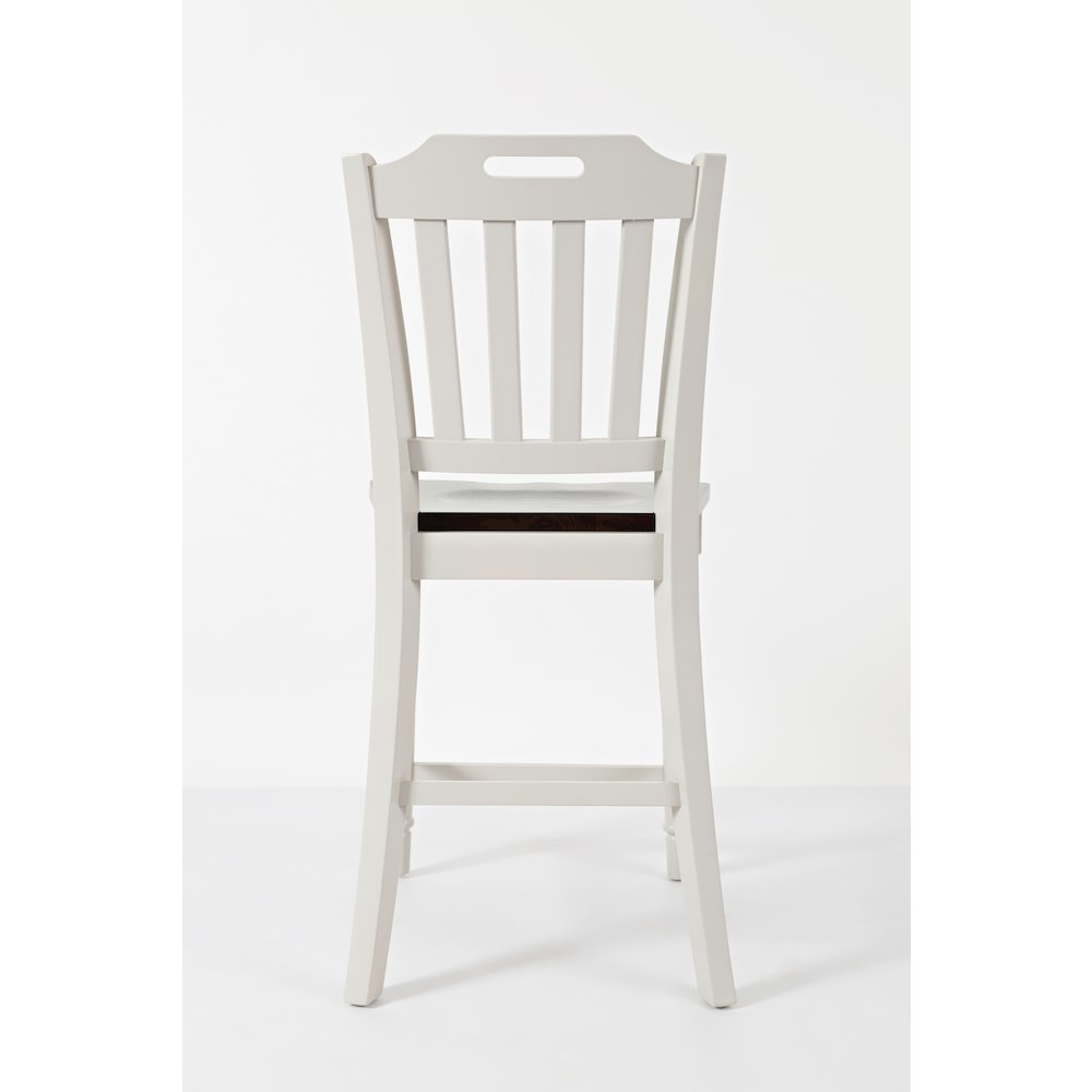 Orchard Park Farmhouse Solid Rubberwood Slatback Counter Height Stool (Set of 2)