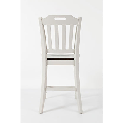 Orchard Park Farmhouse Solid Rubberwood Slatback Counter Height Stool (Set of 2)
