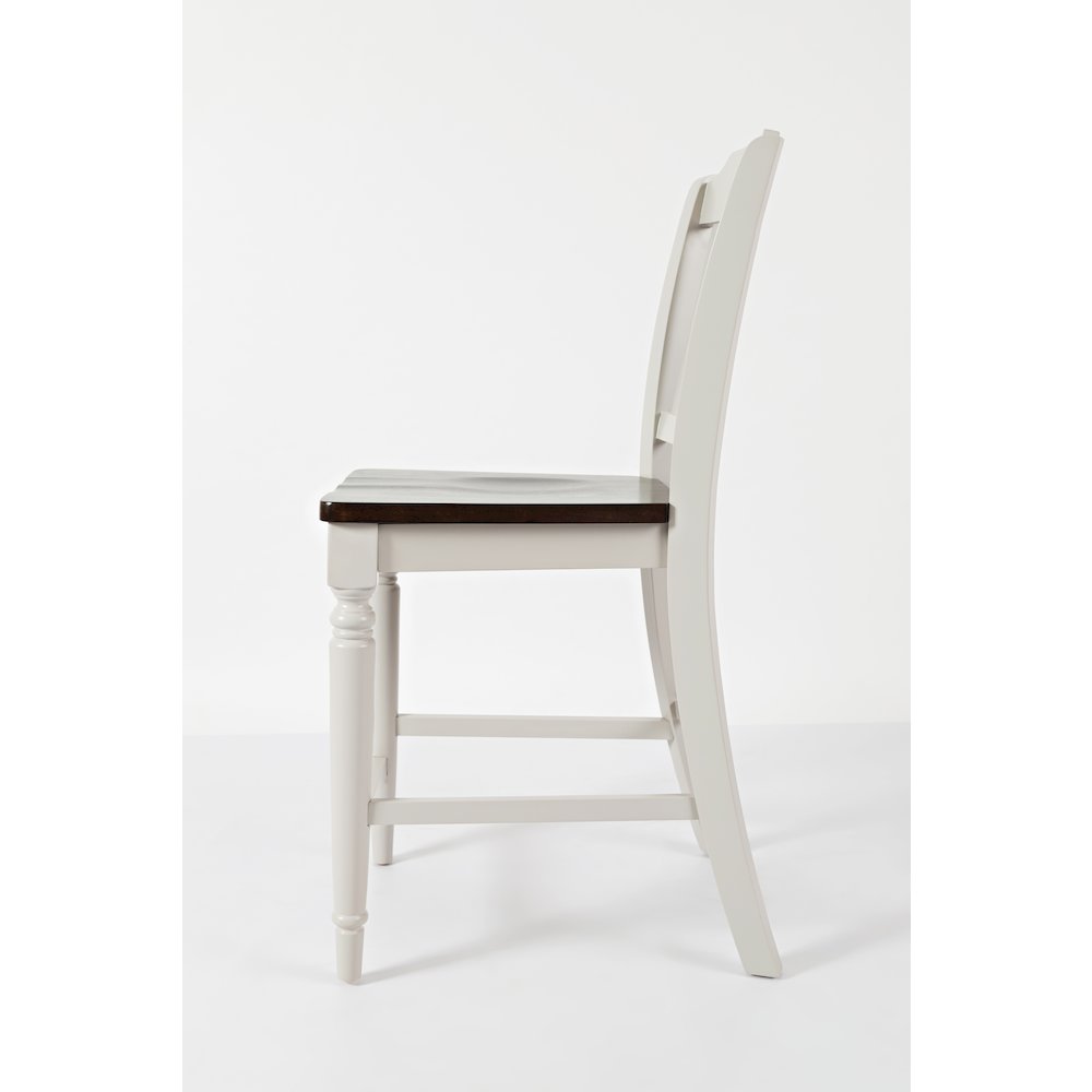Orchard Park Farmhouse Solid Rubberwood Slatback Counter Height Stool (Set of 2)