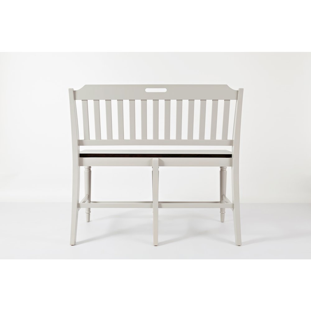 Orchard Park Farmhouse Solid Rubberwood 48" Slatback Counter Height Bench