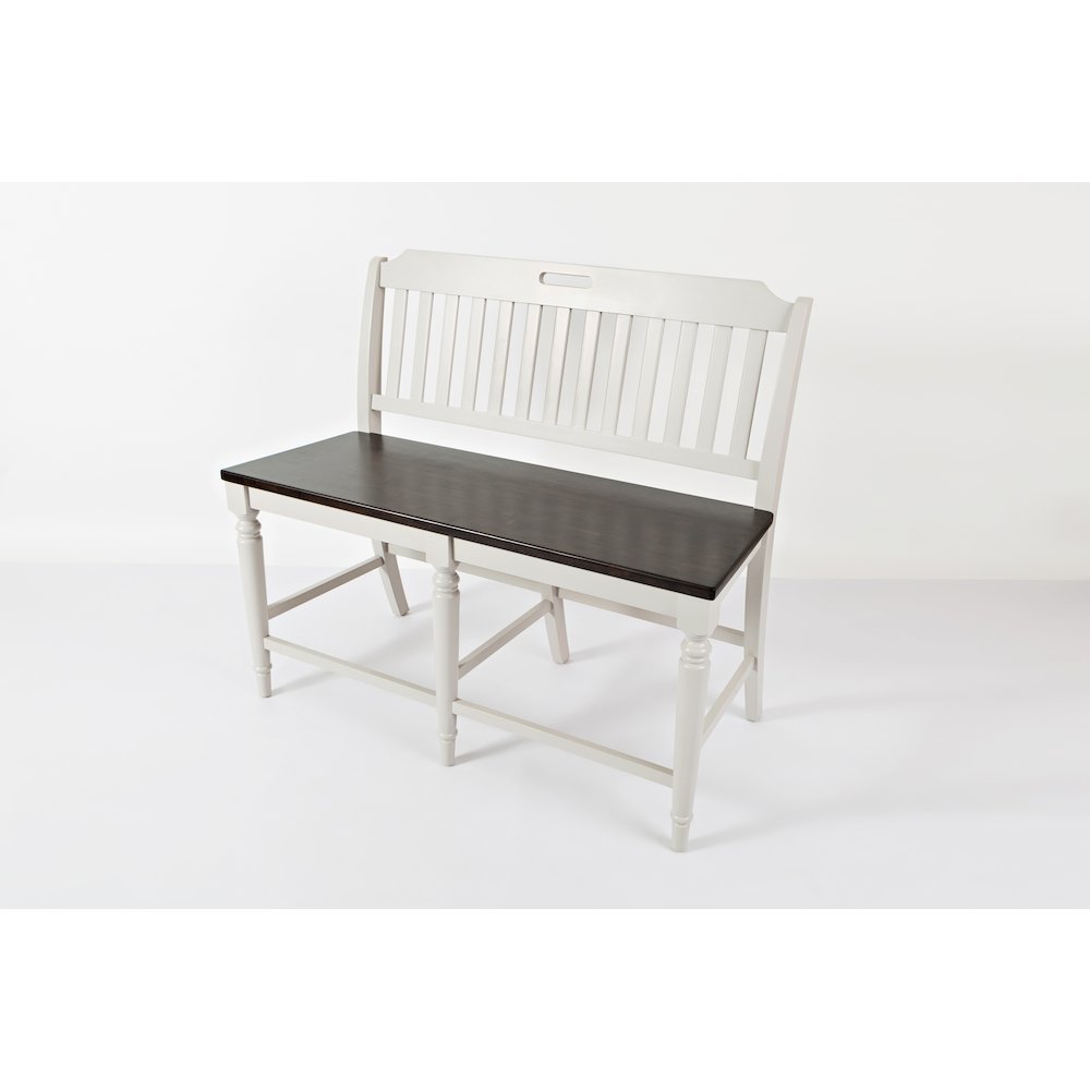 Orchard Park Farmhouse Solid Rubberwood 48" Slatback Counter Height Bench