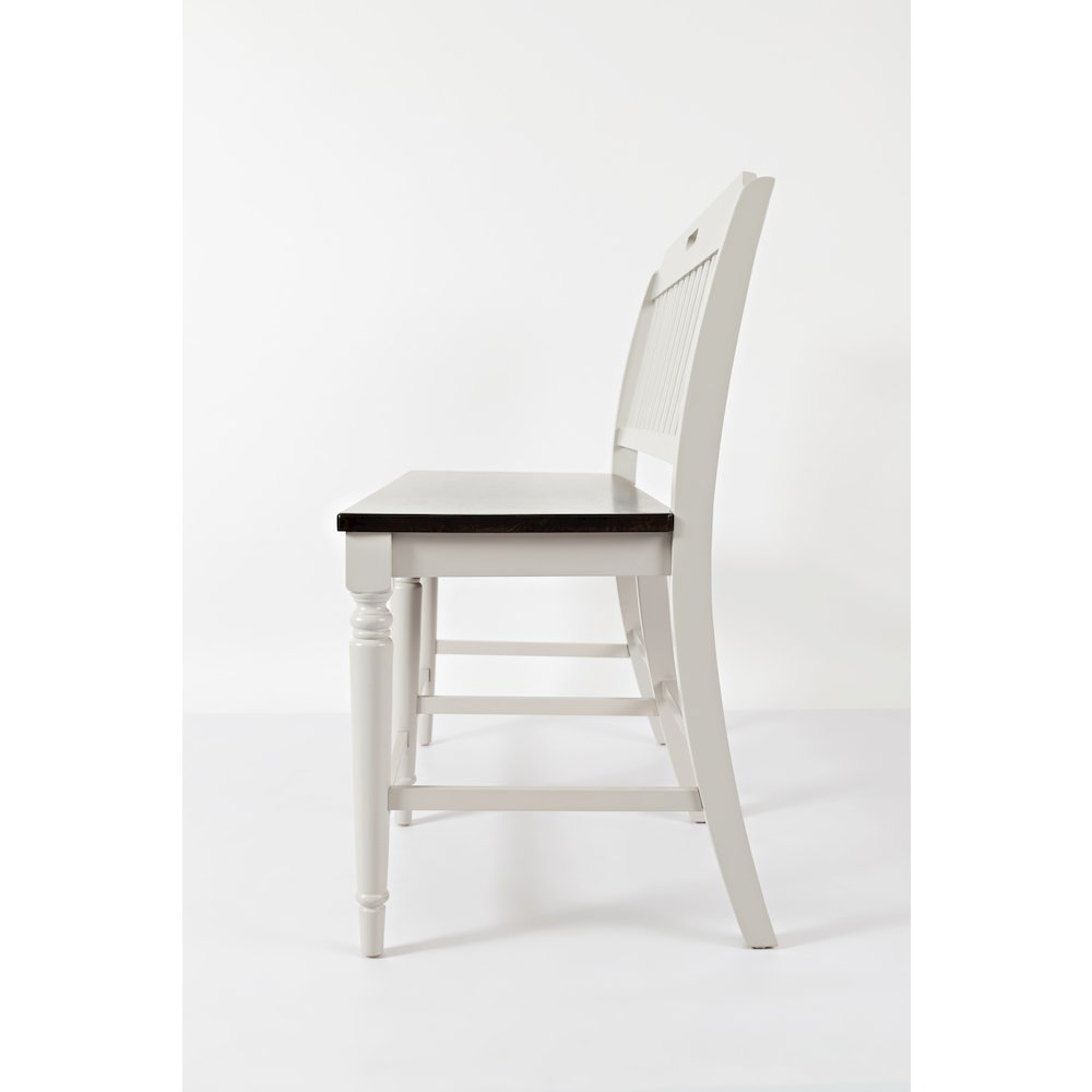 Orchard Park Farmhouse Solid Rubberwood 48" Slatback Counter Height Bench