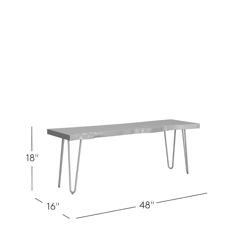 Nature's Edge 48'' Modern Solid Wood Live Edge Bench