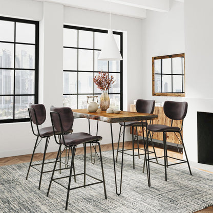 Solid Acacia Five Piece Counter Height Dining Set