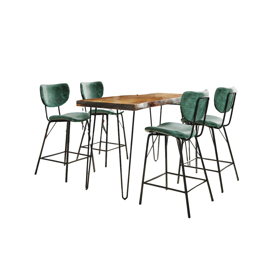 Solid Acacia Five Piece Counter Height Dining Set