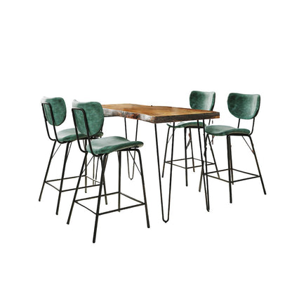 Solid Acacia Five Piece Counter Height Dining Set