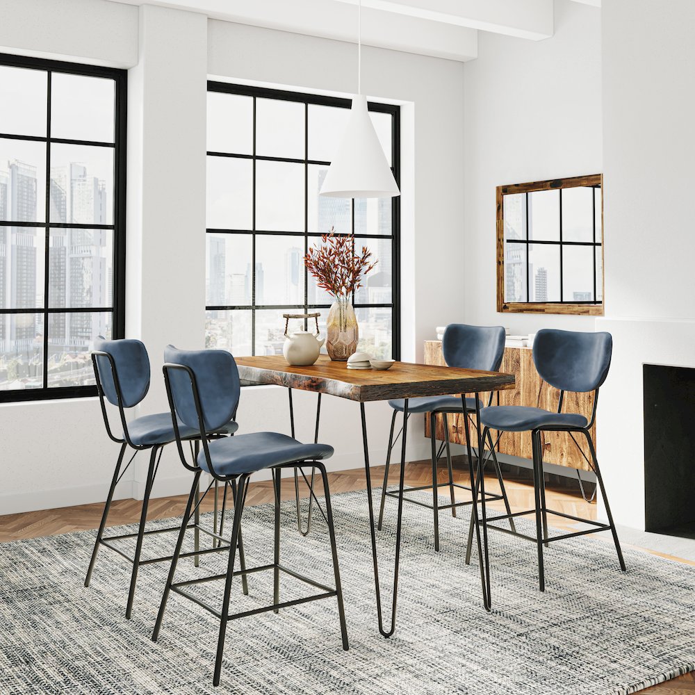 Solid Acacia Five Piece Counter Height Dining Set