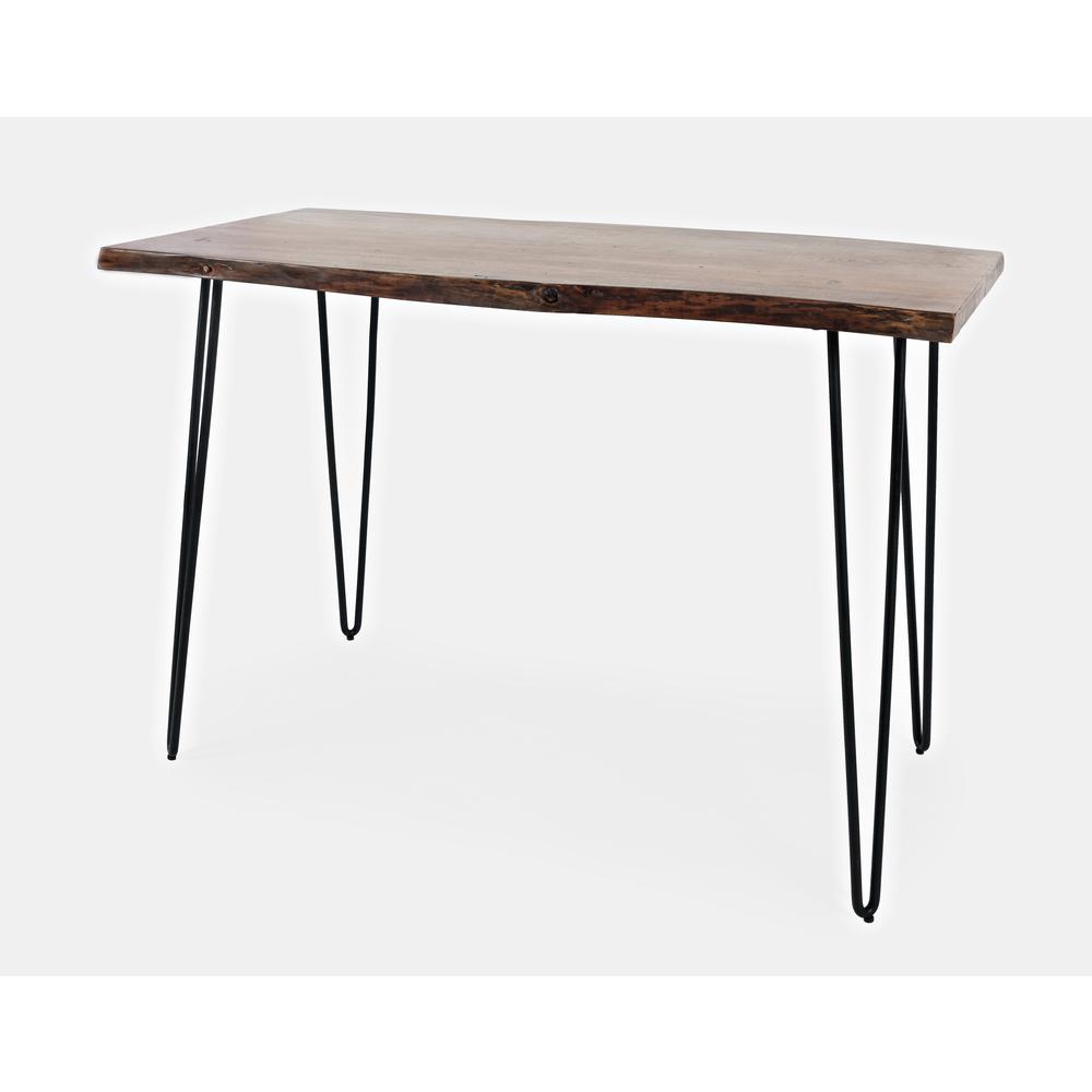 52-Inch Red Solid Acacia Counter Height Dining Table with Metal Base