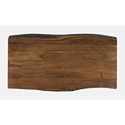 52-Inch Red Solid Acacia Counter Height Dining Table with Metal Base
