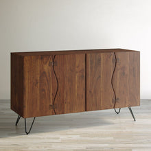 Nature's Edge Solid Acacia 54-Inch Modern Server Storage Cabinet