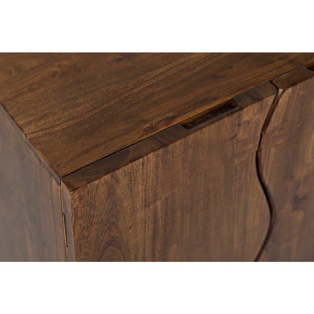 Nature's Edge Solid Acacia 54-Inch Modern Server Storage Cabinet