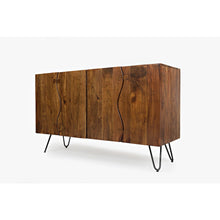 Nature's Edge Solid Acacia 54-Inch Modern Server Storage Cabinet