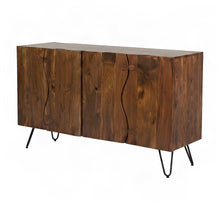 Solid Acacia Wood Buffet Server and Sideboard Storage Cabinet, Chestnut