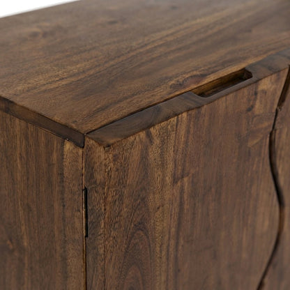 Solid Acacia Wood Buffet Server and Sideboard Storage Cabinet, Chestnut