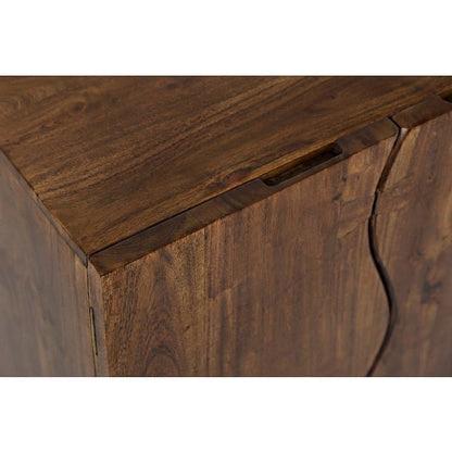 Solid Acacia Wood Buffet Server and Sideboard Storage Cabinet, Chestnut