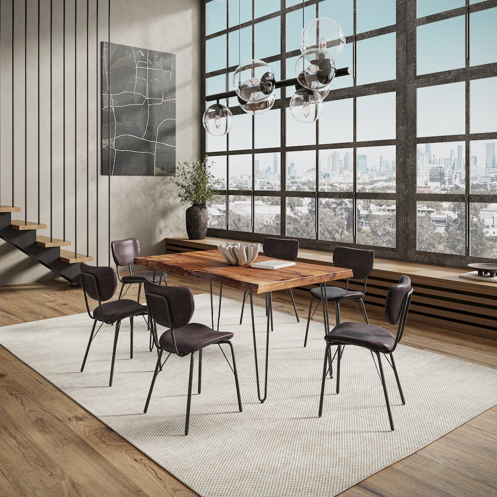 60" Seven Piece Modern Dining Set