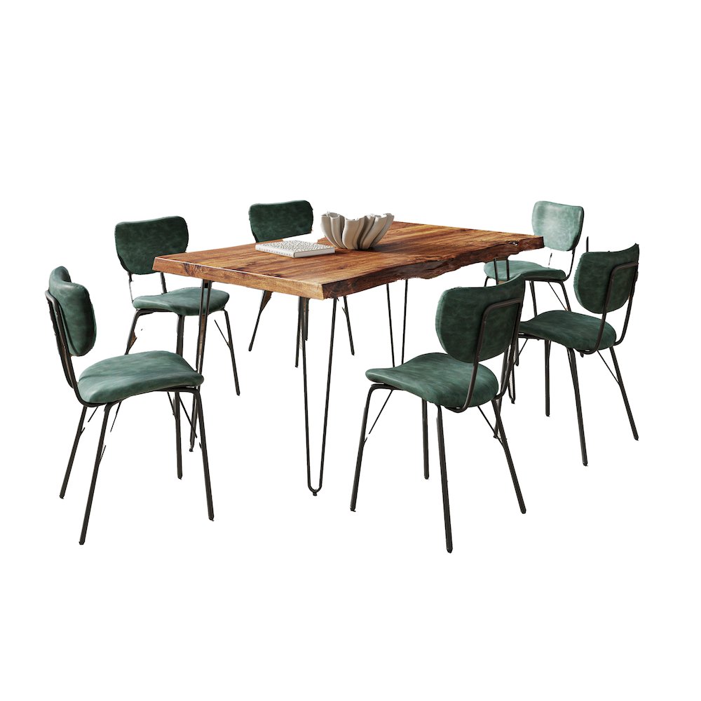 60" Seven Piece Modern Dining Set