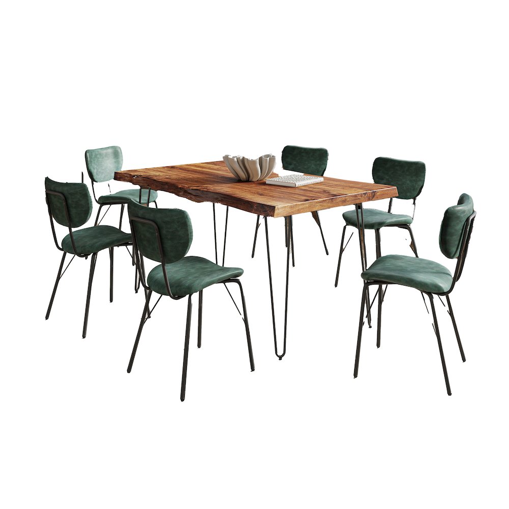 60" Seven Piece Modern Dining Set