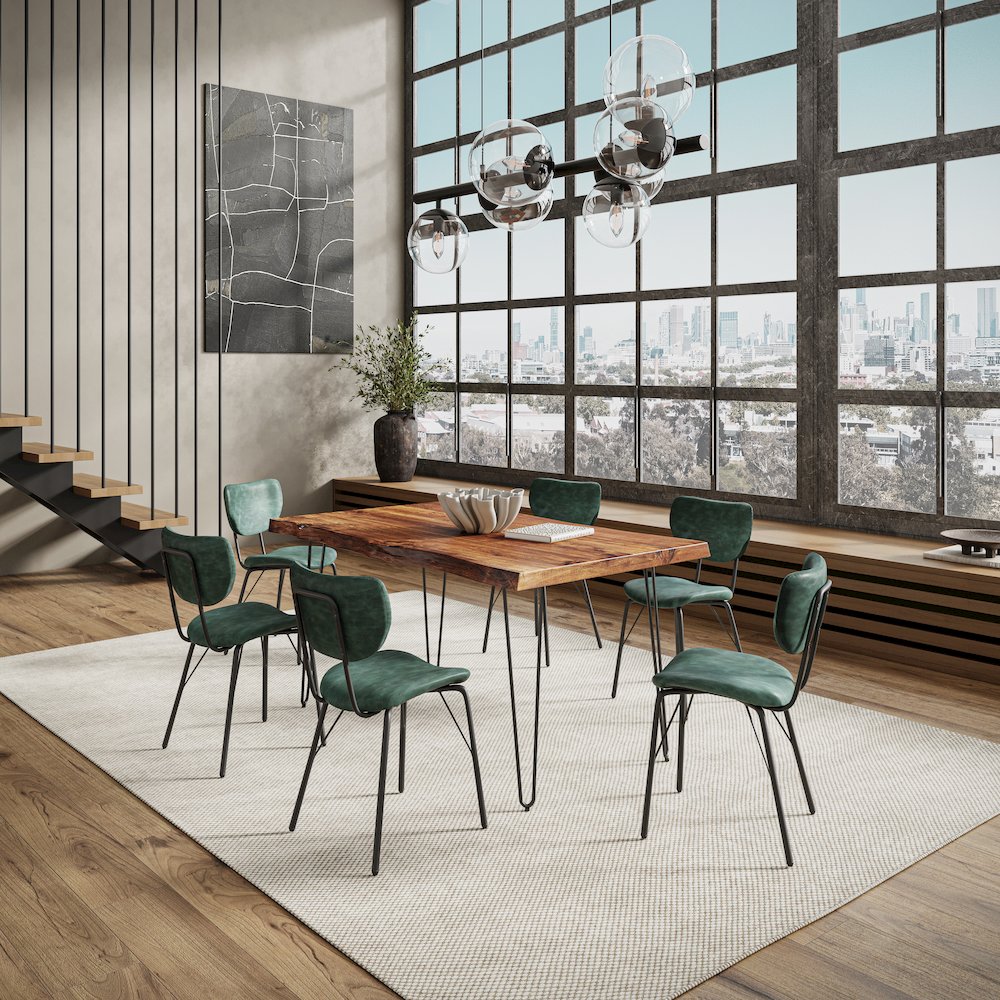 60" Seven Piece Modern Dining Set