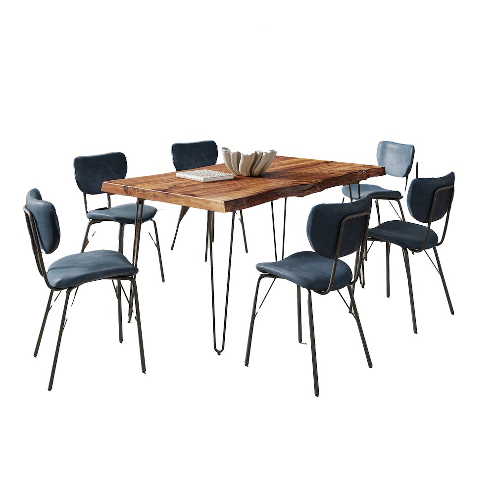 60" Seven Piece Modern Dining Set