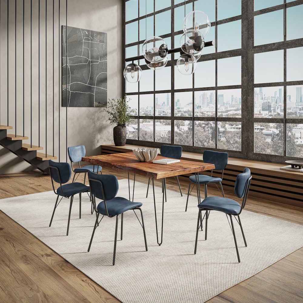 60" Seven Piece Modern Dining Set