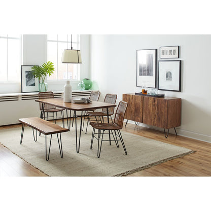 Nature's Edge Solid Acacia 54-Inch Modern Server Storage Cabinet